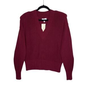 Pistola Evereve Camille Ribbed V-Neck Sweater Size XS Smart Casual Office Preppy